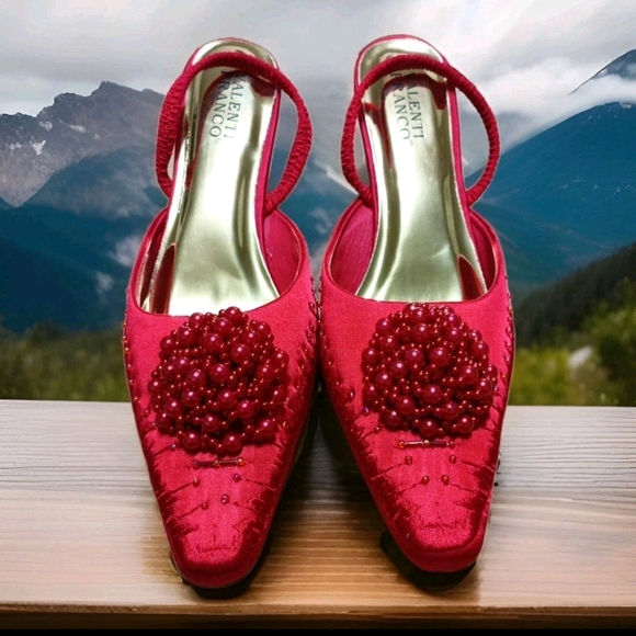 Valtenti Franco Renetti-533 Women's Red Heels Size 12M - Picture 1 of 9
